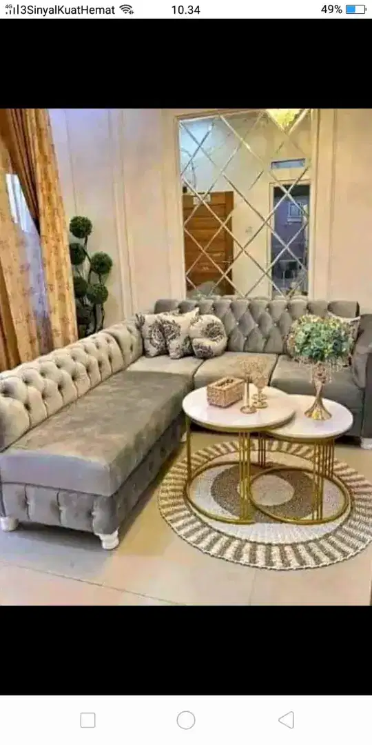 Sofa L kancing minimalis murah