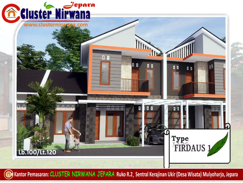 Rumah Tipe 100-2 lt Cluster Nirwana Jepara di Sentra Ukir Mulyoharjo