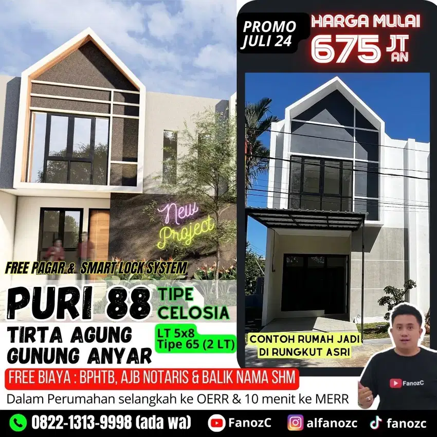 jual rumah surabaya, Puri 88 tirta agung, rumah modern, 2 kamar