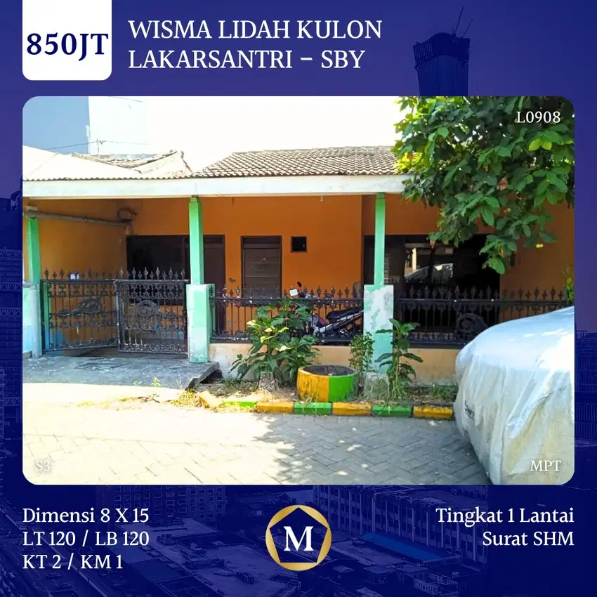 RUMAH MURAH DI WISMA LIDAH KULON DEKAT CITRALAND SURABAYA BARAT