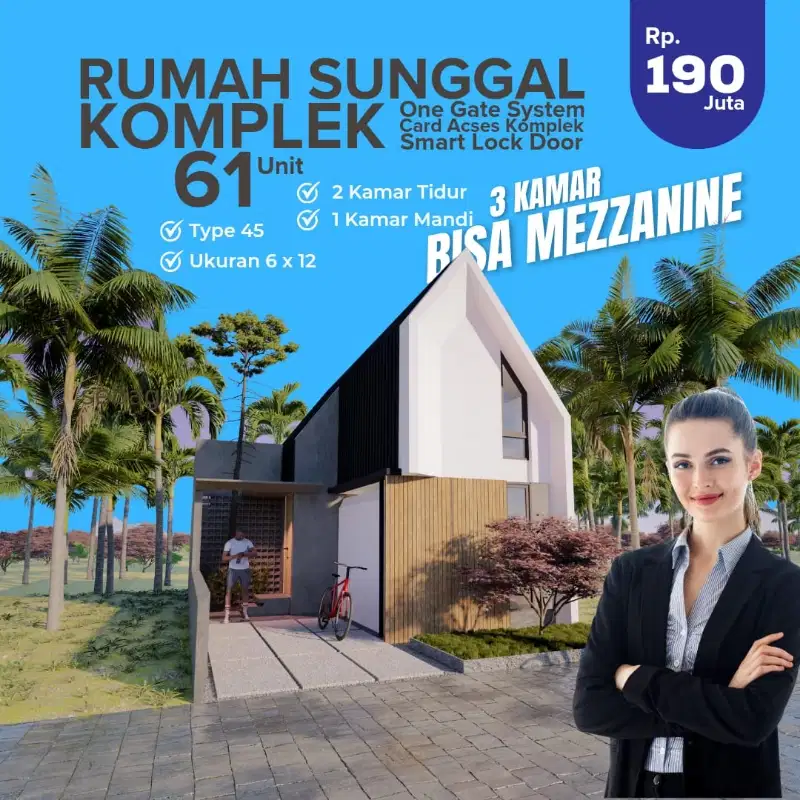 DIJUAL RUMAH KOMERSIL SCANDINAVIAN MEDAN SUNGGAL LOKASI STRATEGIS