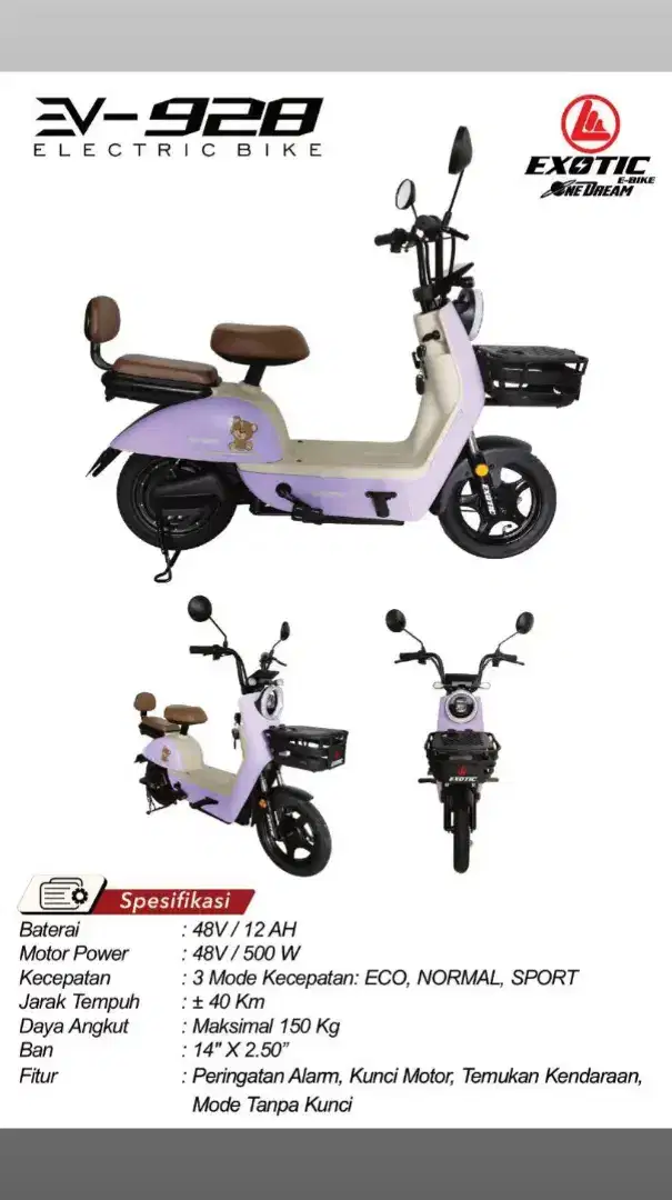 Sepeda listrik Exotic EV-928