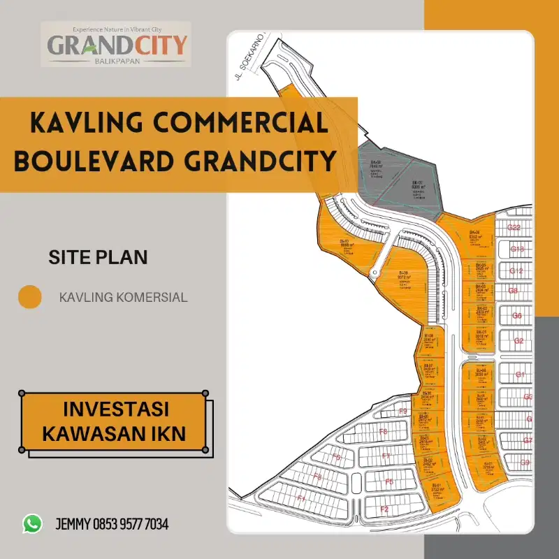 DIJUAL, KAVLING KOMERSIAL DI GRAND CITY BALIKPAPAN LOKASI STRATEGIS