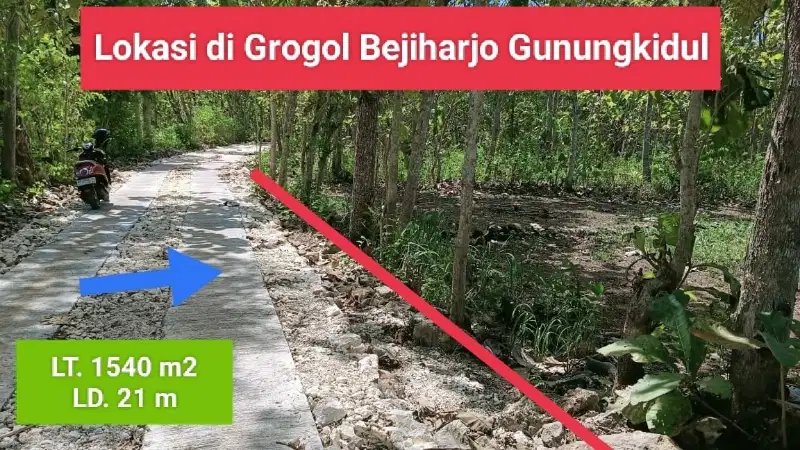 Jual Tanah murah di Grogol Bejiharjo Karangmojo Gunungkidul