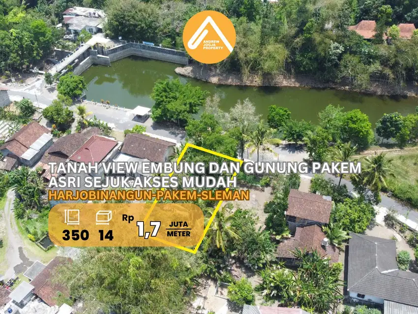 Jual Tanah Pekarangan Pakem View Embung dan Gunung Sejuk Asri