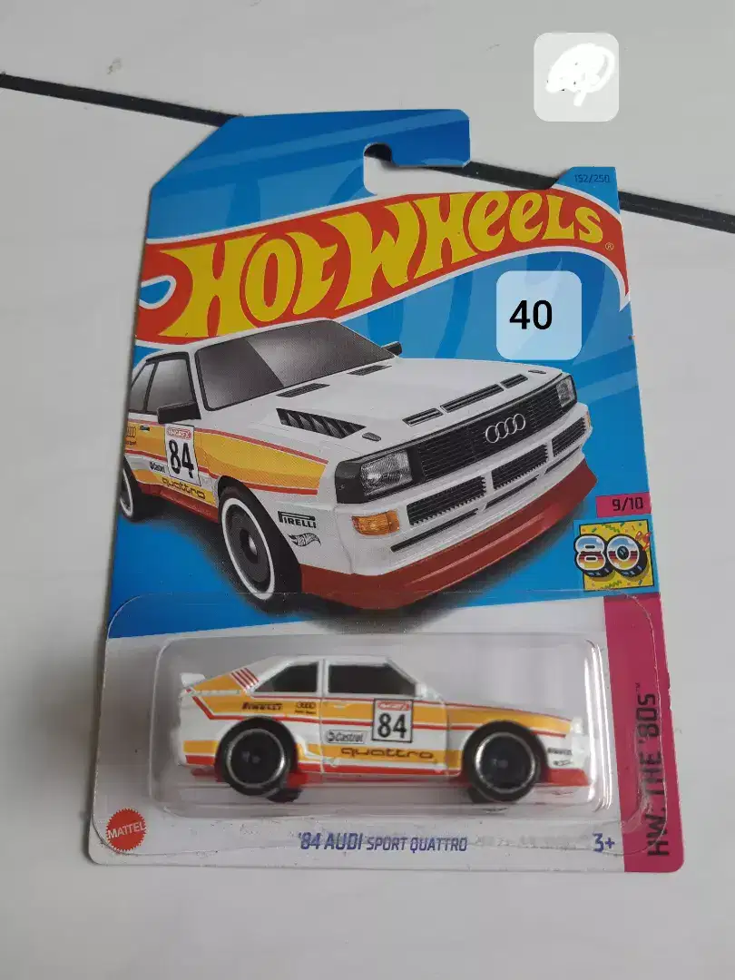 Hot Wheels 84 Audi Sport Quattro White yellow