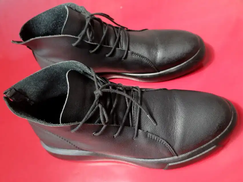 Sepatu pantofel mid kulit hitam pria size 45