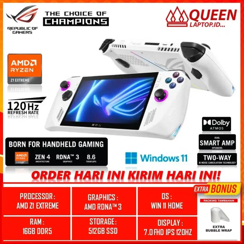 ASUS ROG ALLY RC71L R2RADA6W AMD Z1 EXTREME16GB DDR5 512GB 7.0 WHITE