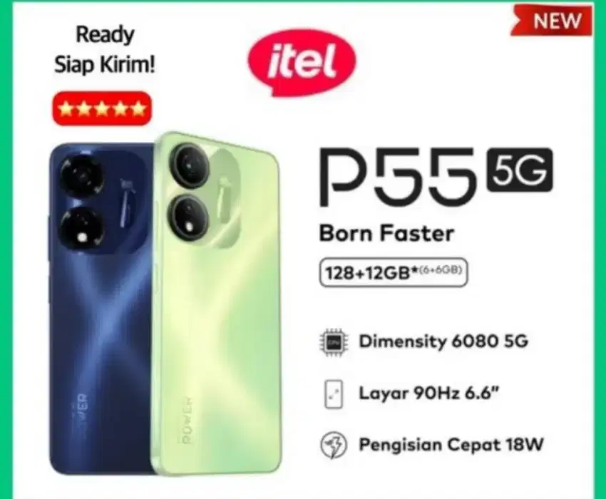 Murah New Hp itel P55 5G 6+6/128 resmi, bs kredit/bs TT