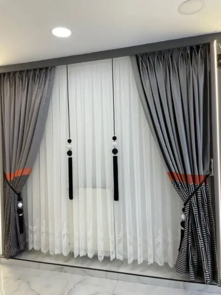 Jabodetabek tirai jendela gordyn hordeng gorden wallpaper dinding 3d