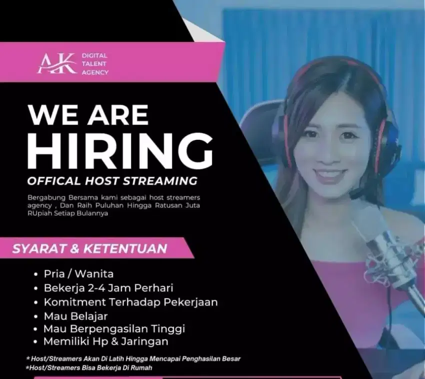 WE ARE HIRING HOST LIVE STREAMING