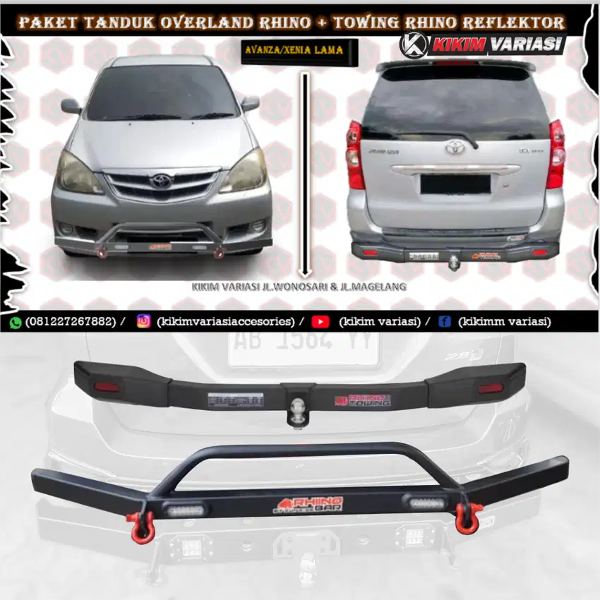 TANDUK RHINO OVERLAND DAN TOWING RHINO REFLEKTOR AVANZA XENIA LAMA