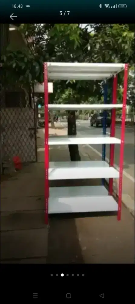 Ready stok rak besi siku lubang serbaguna