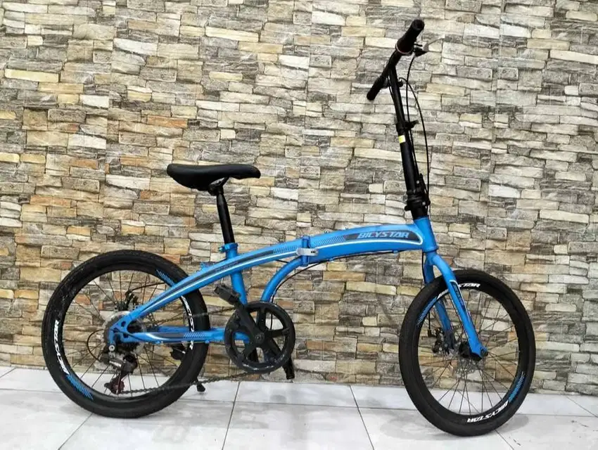 Sepeda Lipat New / Baru Merk Bicystar 20 Inch - Biru