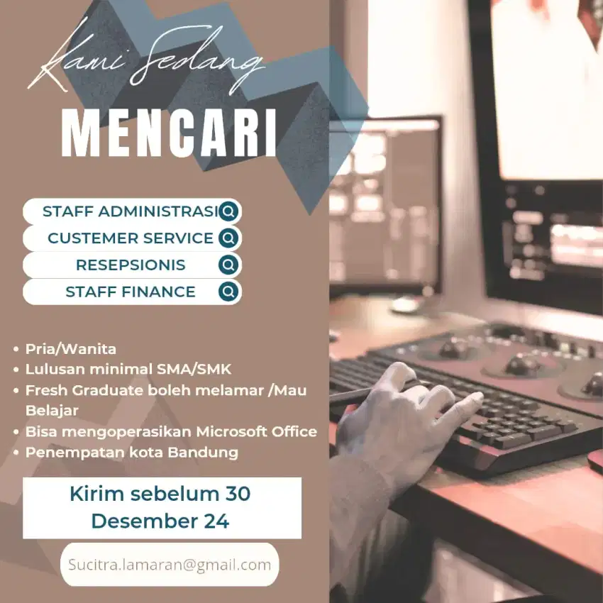 Lowongan Pekerjaan Staff Admin