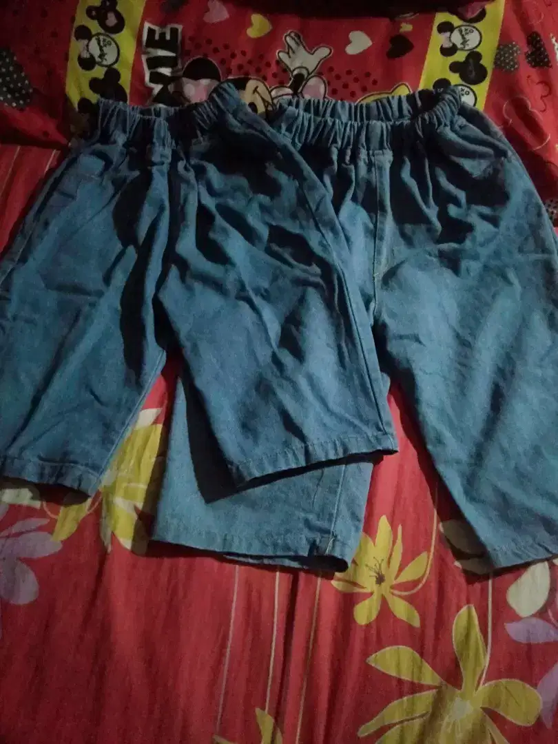 Celana jeans 3/4 import anak sz 140 dan sz 160 pinggang karet