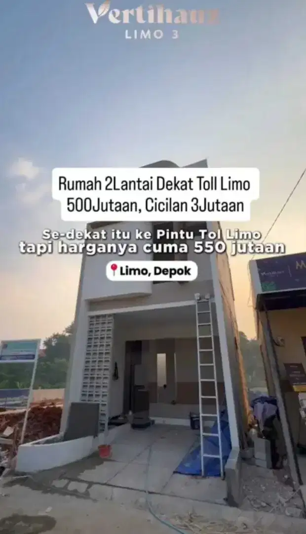 2Lantai Cicilan 3Jutaan Dekat Toll Limo, Dekat Jaksel