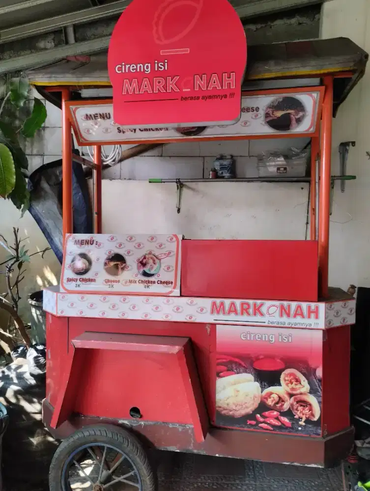 Gerobak besar lengkap lampu dan kompor BU