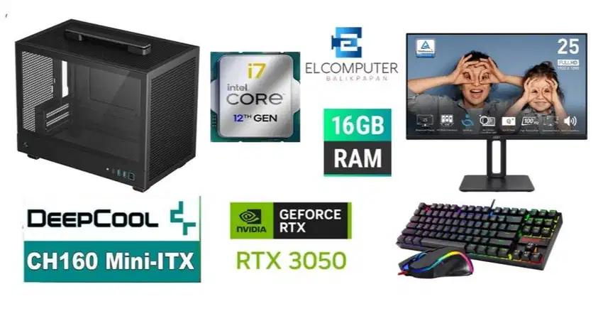 PC FULSET MINI ITX GAMING DESAIN EDITING  CORE i7 Gen12 | RTX 3050