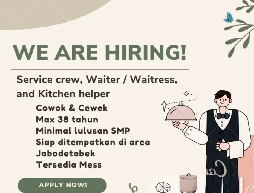 Karyawan/Staff Outlet Makanan Jabodetabek