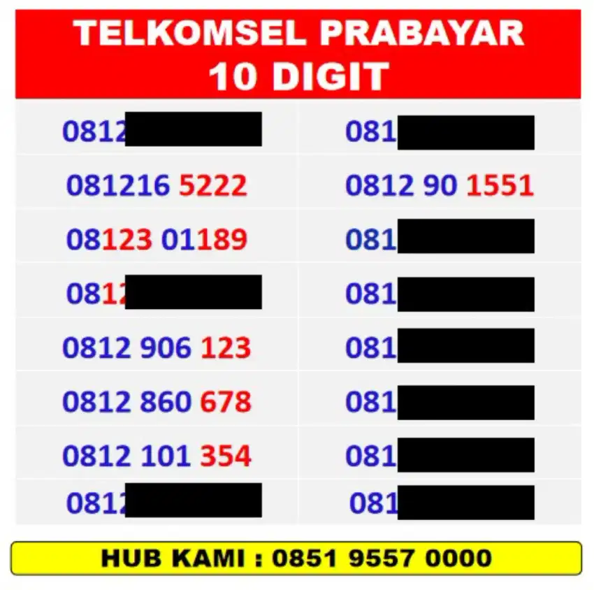 Telkomsel 10 digit