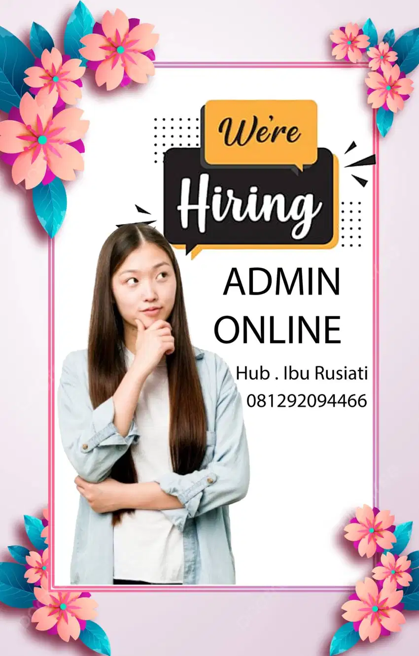 admin online dicari wanita 20-30 tahun