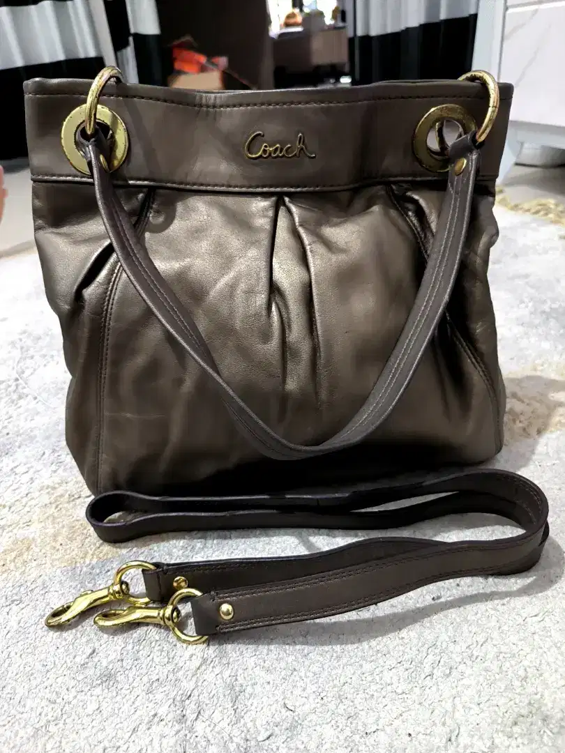 Authentic Coach Brown Metalic Handbag