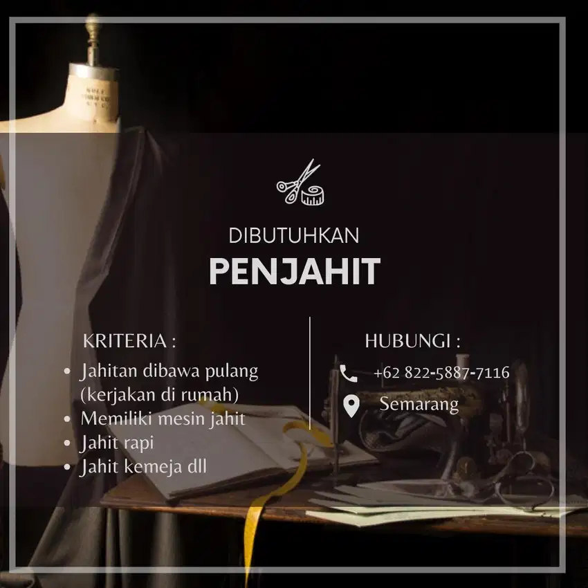 DIBUTUHKAN PENJAHIT