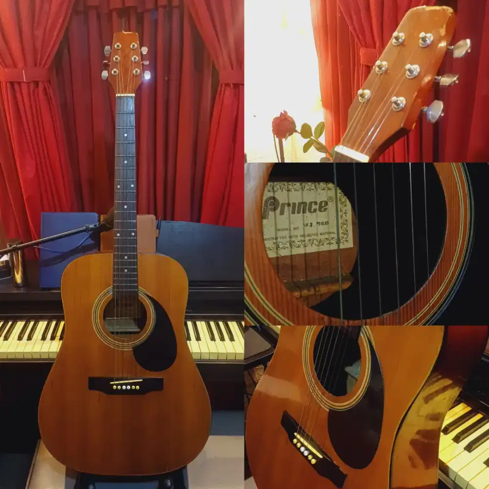 Gitar Akustik Elektrik Korea Vintage 90an Prince Langka Sound Garing
