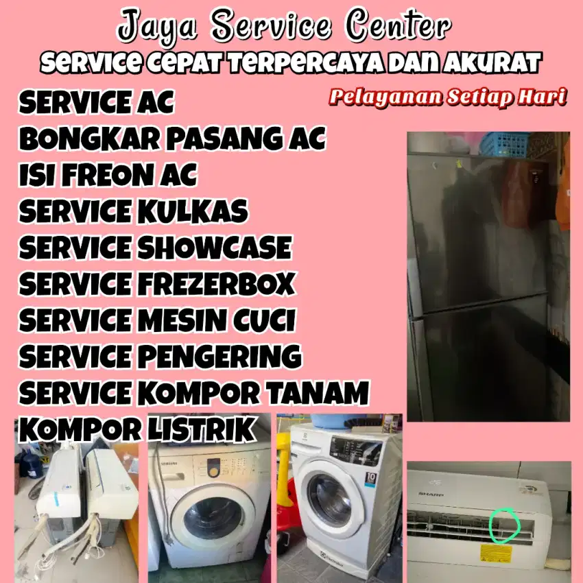 Service AC Bongkar AC Pasang AC Servis Mesin Cuci Kulkas Frezer Manyar