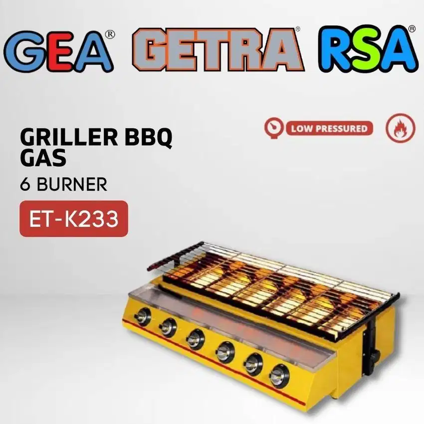 Griller GETRA ET K233 / ET K 233 Kompor Gas Pemanggang 6 Tungku Getra