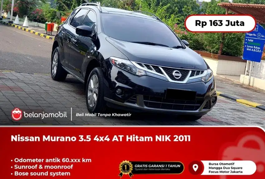 [ LOW KM ] Nissan Murano 3.5 AWD 4x4 AT Hitam 2011/2012