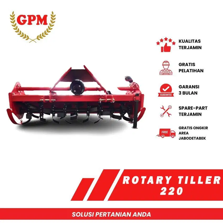 Implemen Traktor Roda 4 Rotary Tiller untuk 50 HP keatas ukuran 220 cm