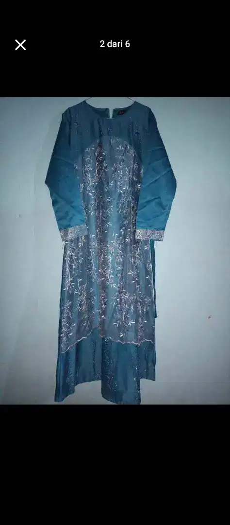 PL gamis tile biru tosca