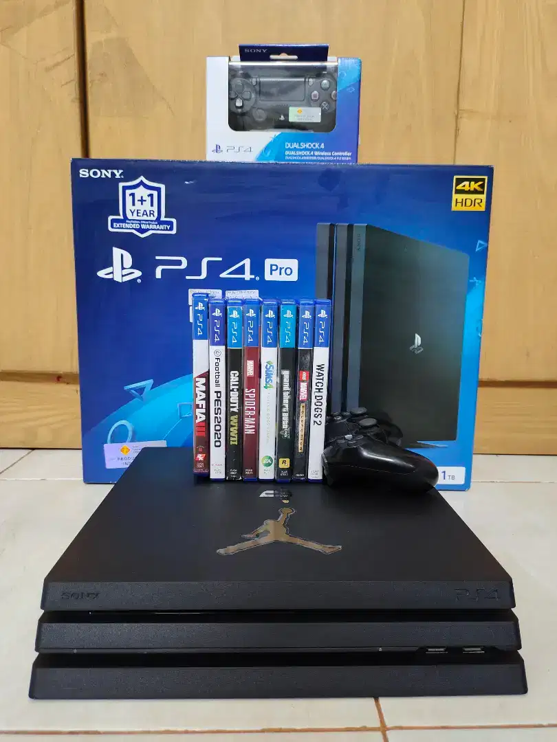 PS4 Pro Original Full Set + CD Game Original