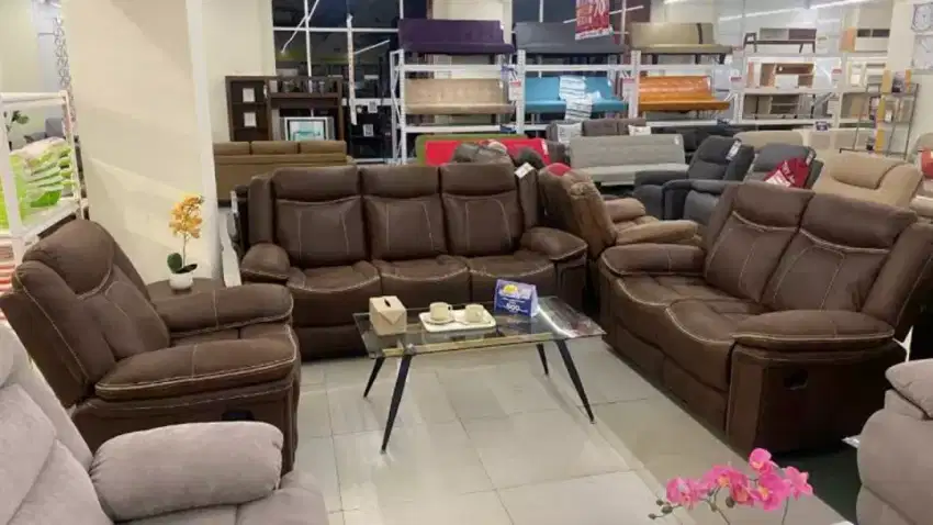 Obral murah khusus akhir tahun sofa set recliner premium