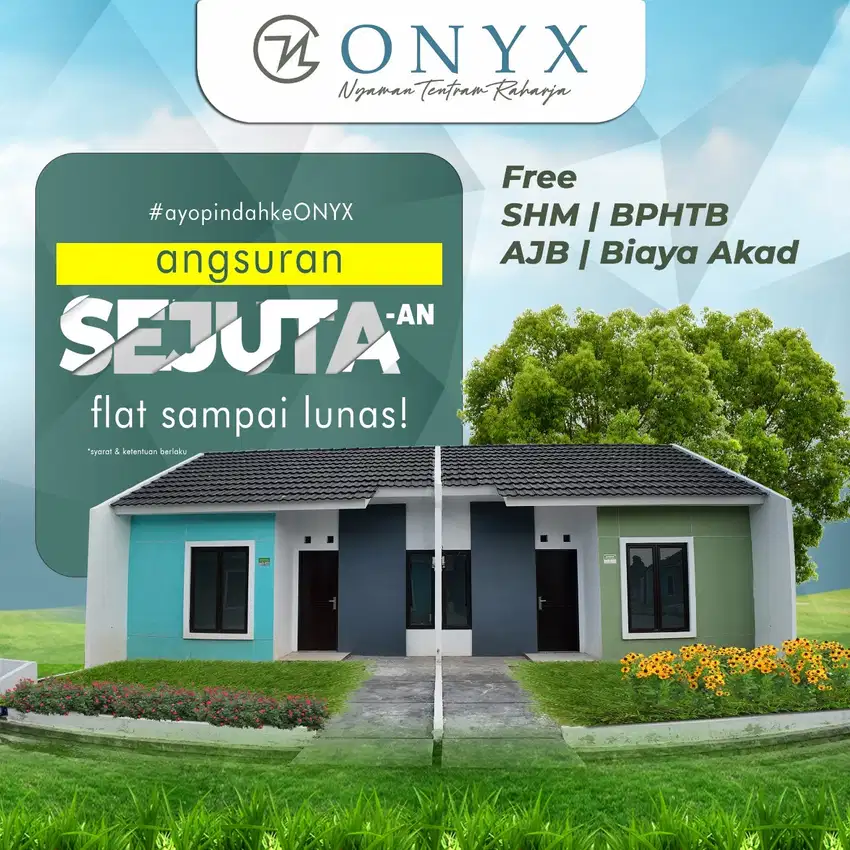 Rumah Subsidi, TANPA DP, Cicil 1jt FLAT sampai lunas