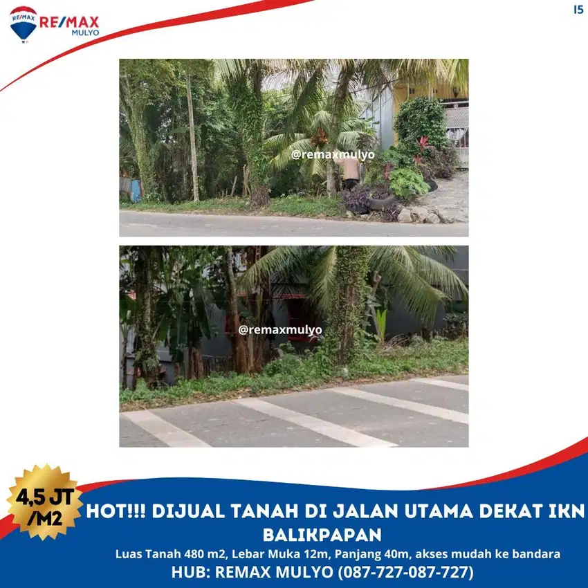 HOT! Dijual Tanah Di Jalan Utama Dekat IKN