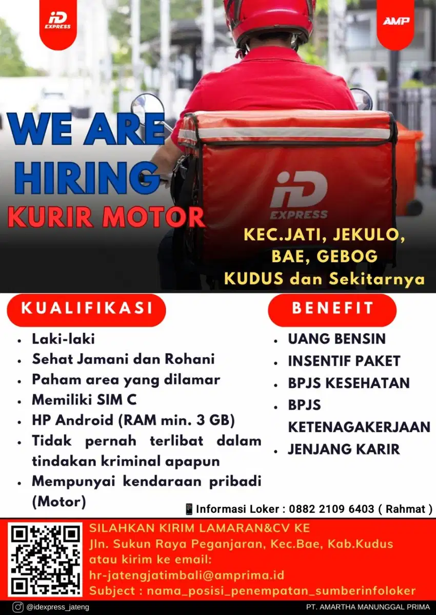 Segera di butuhkan Loker Kurir ID Express Kudus. Kudus.