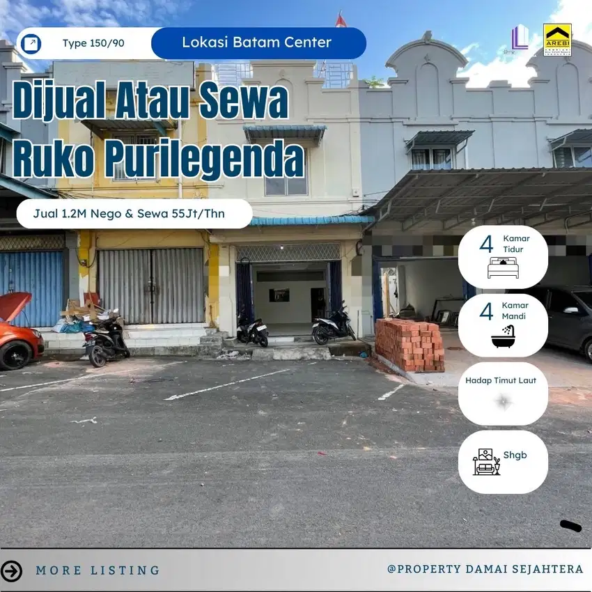 Dijual Atau Sewa Ruko Puri Legenda Batam Center