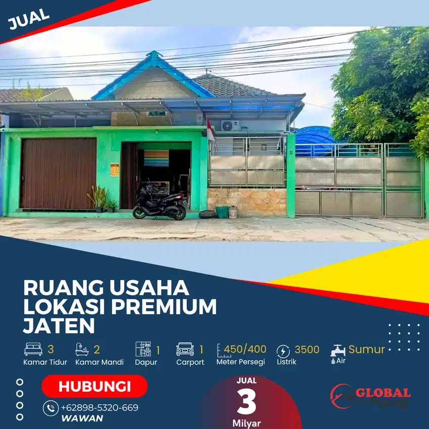 Ruang Usaha Jaten Pinggir Jalan 2 Arah