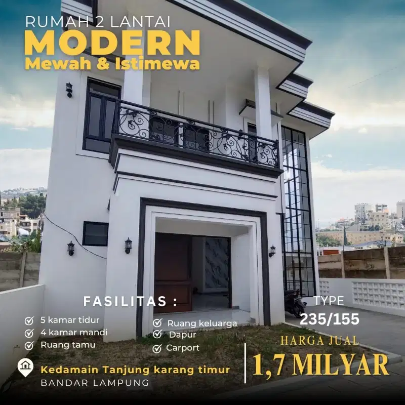 RUMAH MEWAH 2 LANTAI BANDAR LAMPUNG