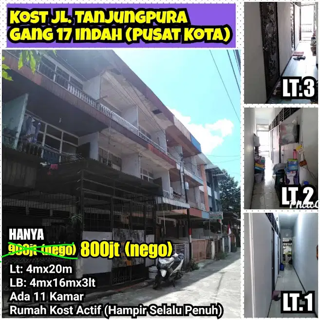 Kost Pusat Kota TERMURAH (Hampir Selalu Penuh) di Tanjungpura