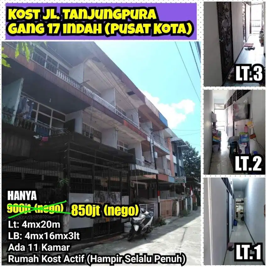 Kost Pusat Kota TERMURAH Selalu Penuh di Tanjungpura Pontianak