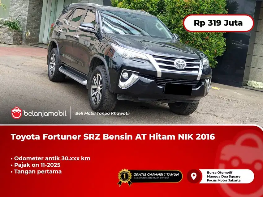 [ KM ANTIK 30RB ] Toyota Fortuner SRZ Bensin 2.7 AT Hitam 2016/2017