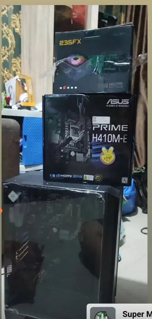 DIJUAL motherboard, casing, powersuply baru rakit