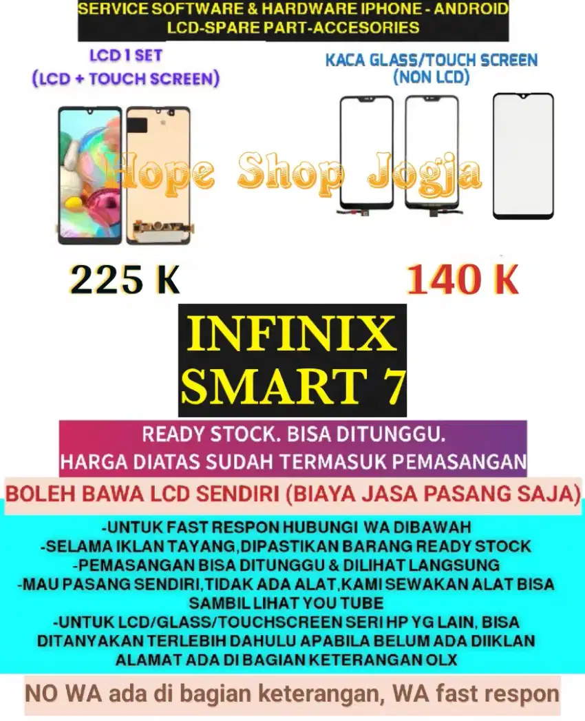 Service HP/Baterai-Touchscreen-LCD Infinix Smart 7