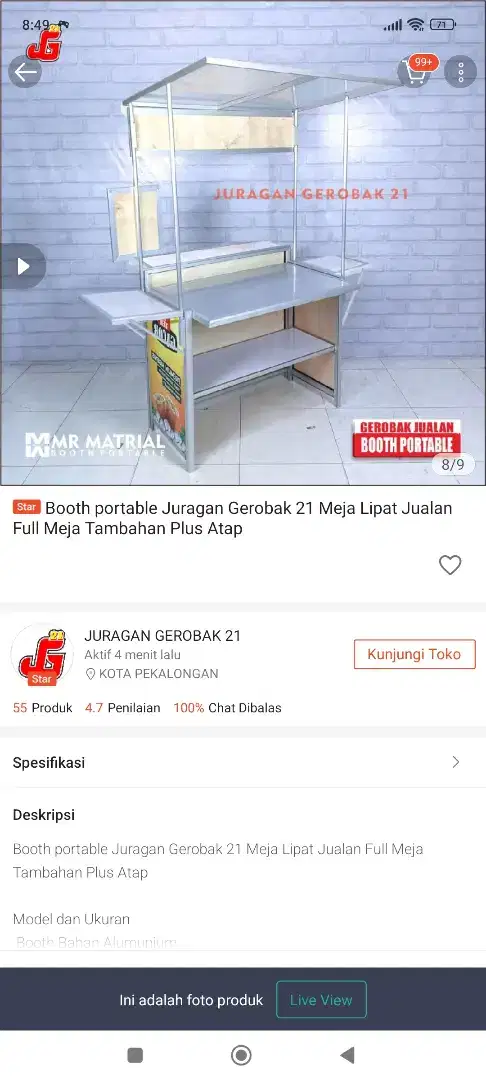 Meja portabel ada rodanya buat bazar2