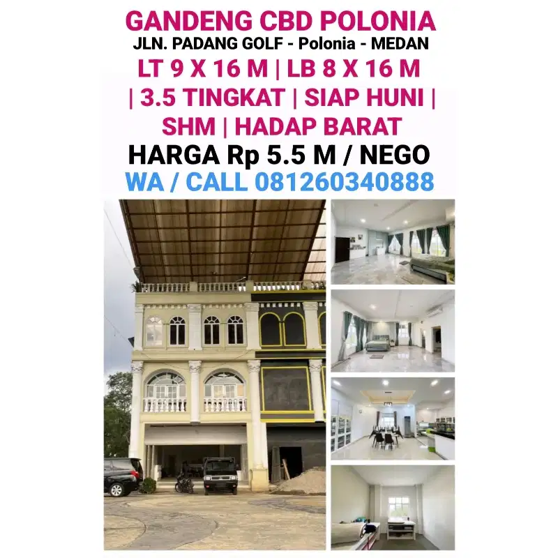 DI JUAL RUKO GANDENG SIAP HUNI DI KOMPLEK CBD POLONIA