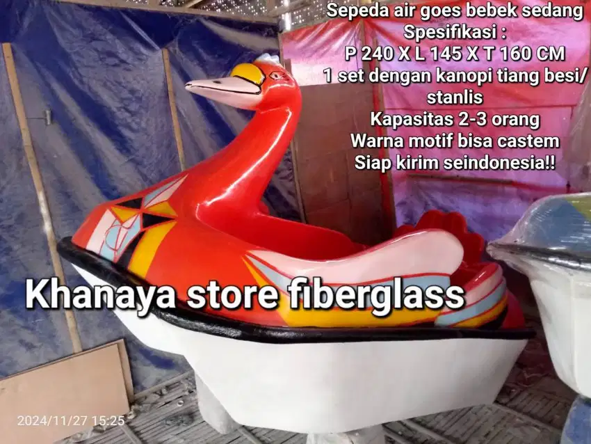 Perahu karakter binatang,sepeda air bebekan warna merah,perahu bebekan